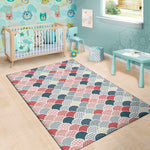 Japanese Geometric Pattern Print Area Rug