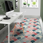 Japanese Geometric Pattern Print Area Rug