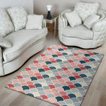 Japanese Geometric Pattern Print Area Rug