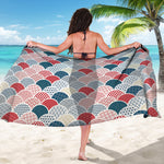 Japanese Geometric Pattern Print Beach Sarong Wrap