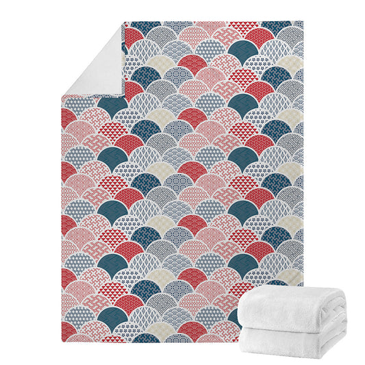 Japanese Geometric Pattern Print Blanket