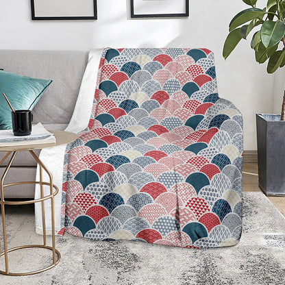 Japanese Geometric Pattern Print Blanket