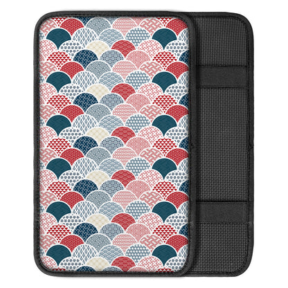 Japanese Geometric Pattern Print Car Center Console Cover