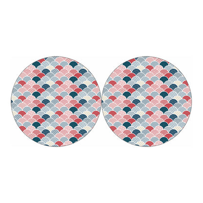 Japanese Geometric Pattern Print Car Coasters
