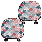 Japanese Geometric Pattern Print Car Headrest Covers