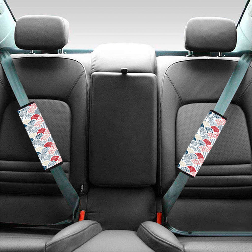 Japanese Geometric Pattern Print Car Seat Belt Covers
