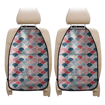 Japanese Geometric Pattern Print Car Seat Organizers