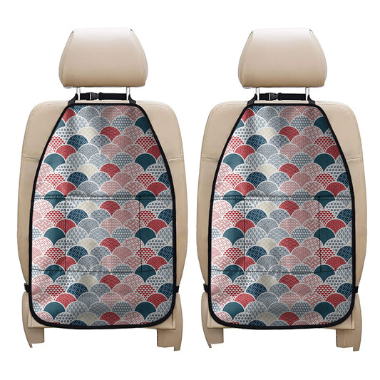 Japanese Geometric Pattern Print Car Seat Organizers