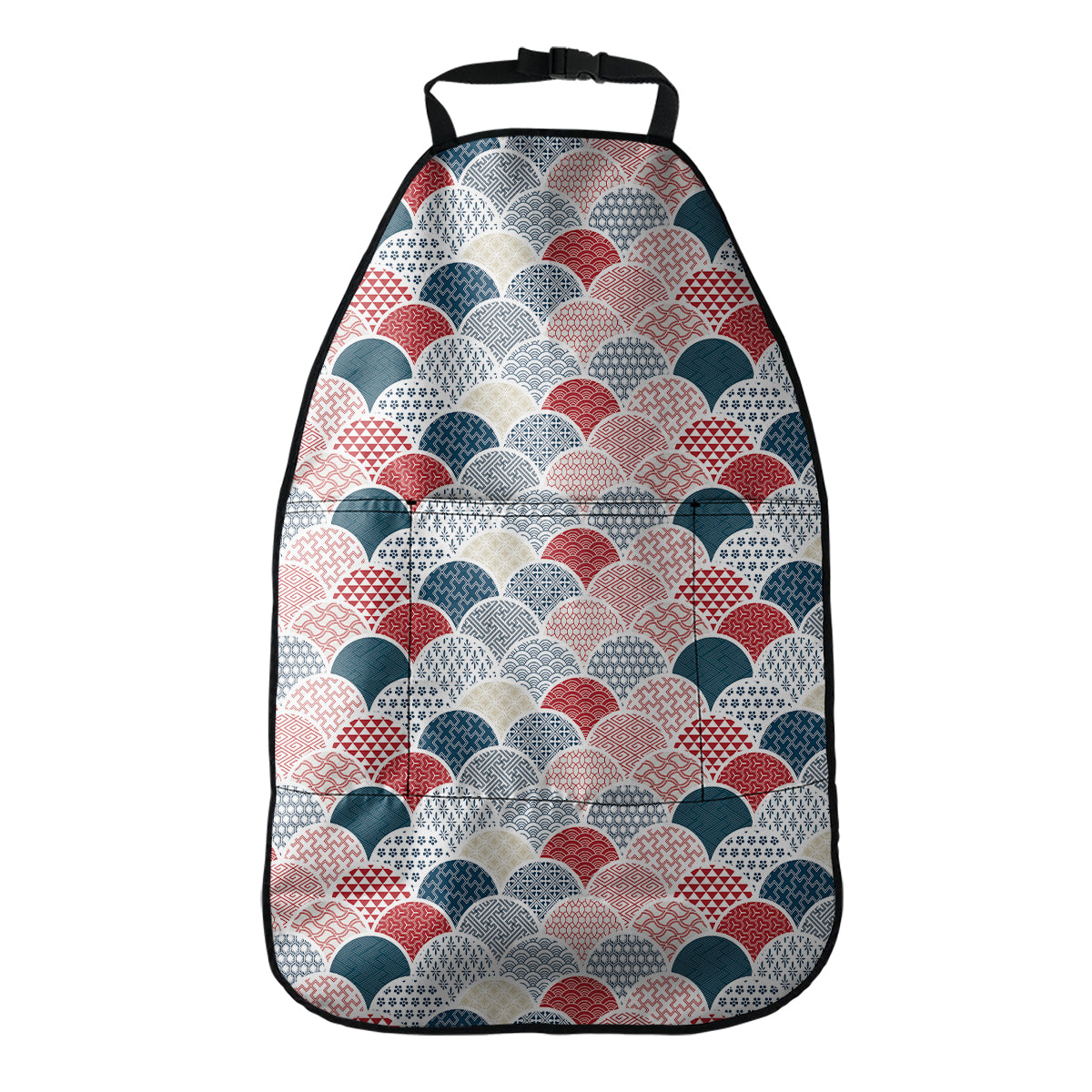 Japanese Geometric Pattern Print Car Seat Organizers
