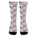 Japanese Geometric Pattern Print Crew Socks