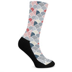 Japanese Geometric Pattern Print Crew Socks