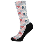 Japanese Geometric Pattern Print Crew Socks