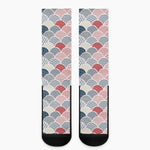 Japanese Geometric Pattern Print Crew Socks