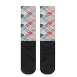 Japanese Geometric Pattern Print Crew Socks
