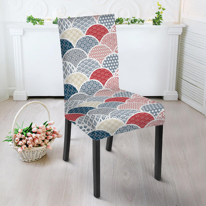 Japanese Geometric Pattern Print Dining Chair Slipcover