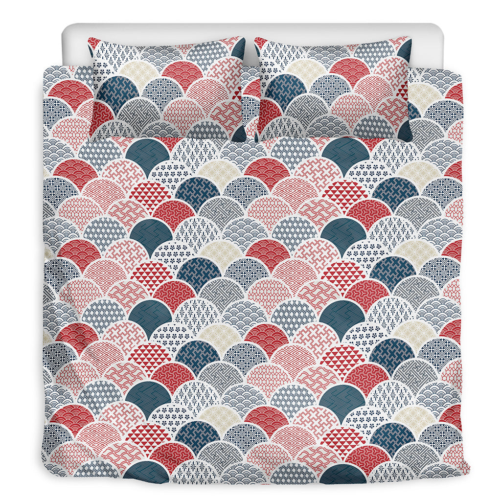 Japanese Geometric Pattern Print Duvet Cover Bedding Set
