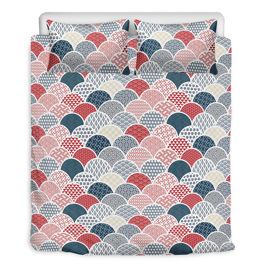 Japanese Geometric Pattern Print Duvet Cover Bedding Set