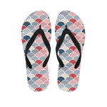 Japanese Geometric Pattern Print Flip Flops
