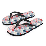 Japanese Geometric Pattern Print Flip Flops