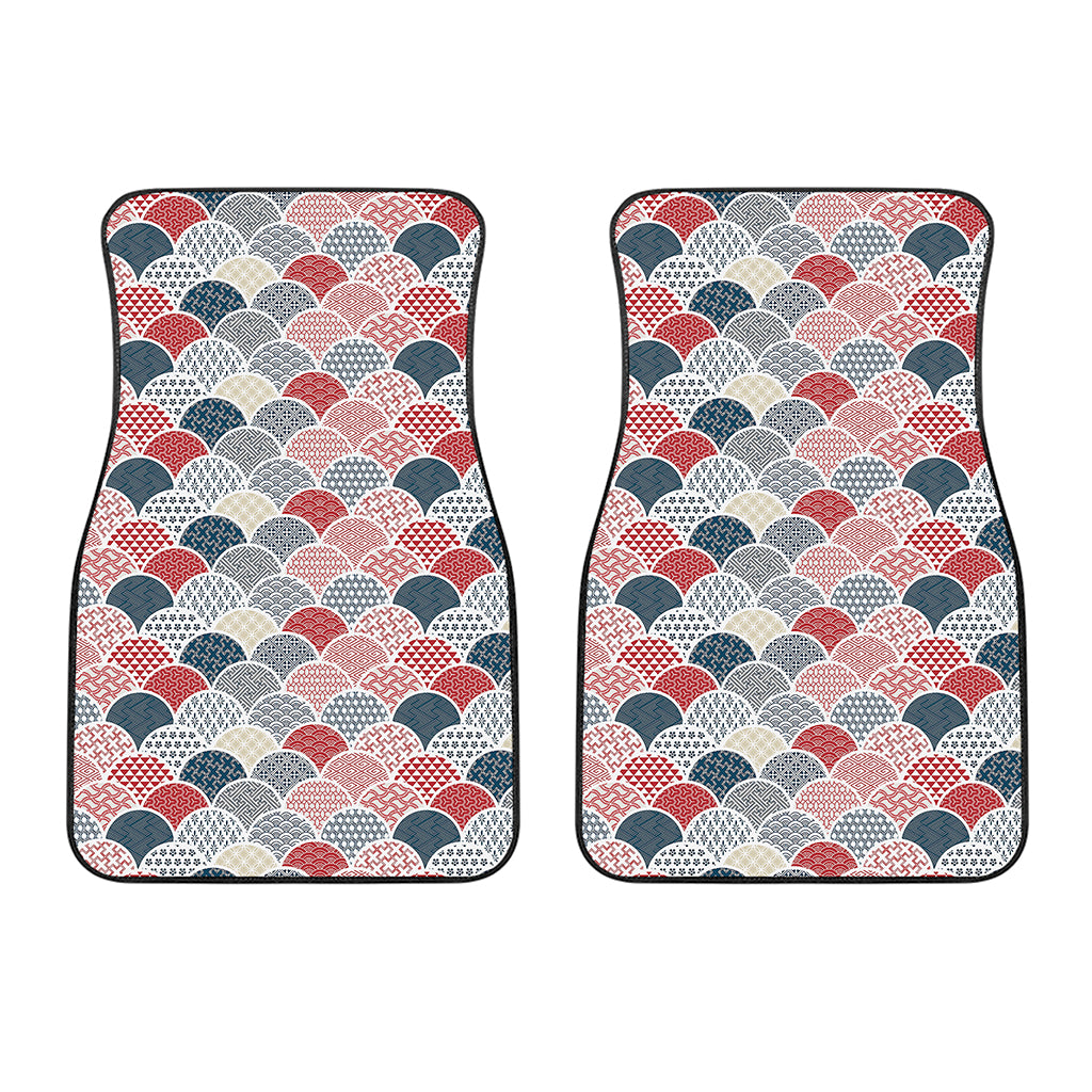 Japanese Geometric Pattern Print Front Car Floor Mats