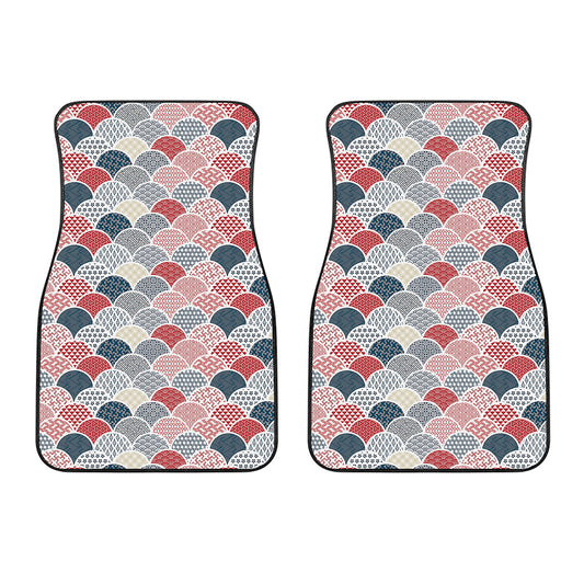 Japanese Geometric Pattern Print Front Car Floor Mats