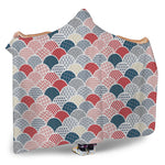 Japanese Geometric Pattern Print Hooded Blanket