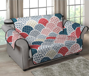 Japanese Geometric Pattern Print Loveseat Protector