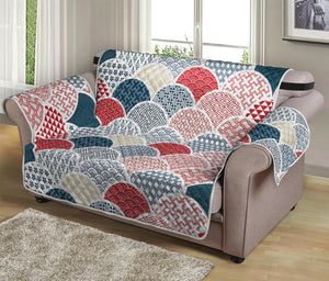 Japanese Geometric Pattern Print Loveseat Protector