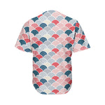 Japanese Geometric Pattern Print Men's Baseball Jersey
