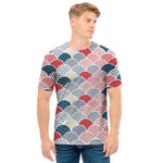Japanese Geometric Pattern Print Men's T-Shirt