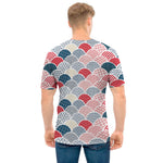 Japanese Geometric Pattern Print Men's T-Shirt