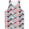 Japanese Geometric Pattern Print Men's Tank Top