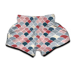 Japanese Geometric Pattern Print Muay Thai Boxing Shorts