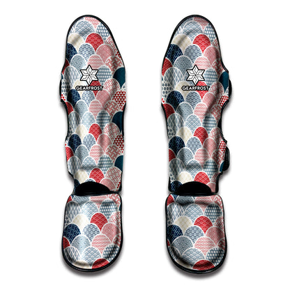 Japanese Geometric Pattern Print Muay Thai Shin Guard