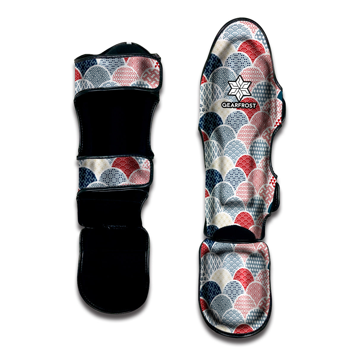 Japanese Geometric Pattern Print Muay Thai Shin Guard