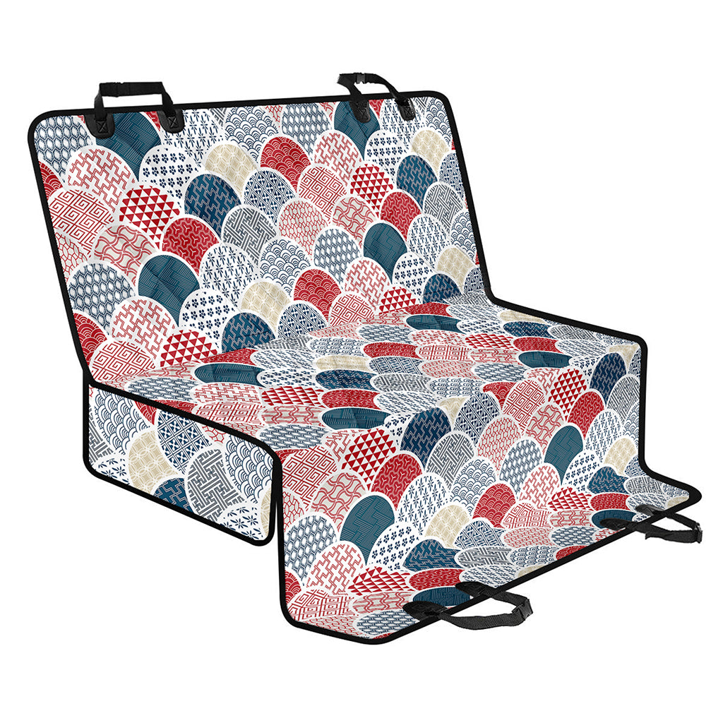 Japanese Geometric Pattern Print Pet Car Back Seat Cover