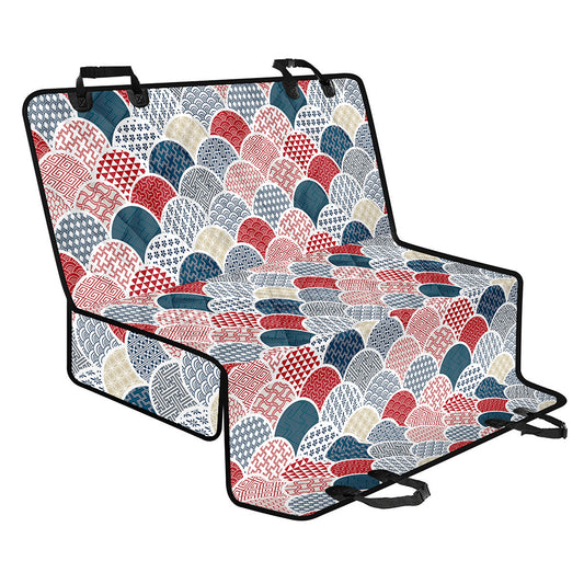 Japanese Geometric Pattern Print Pet Car Back Seat Cover