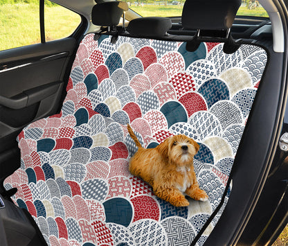 Japanese Geometric Pattern Print Pet Car Back Seat Cover