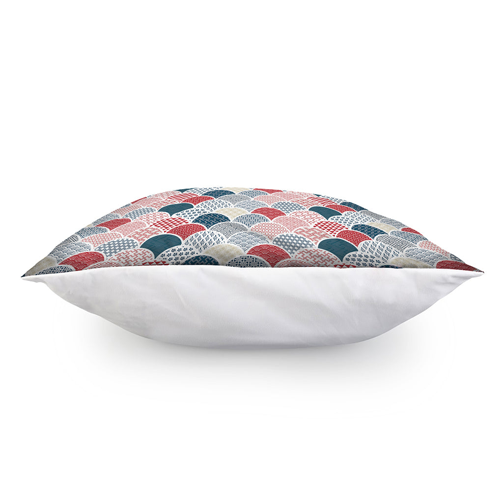 Japanese Geometric Pattern Print Pillow Cover