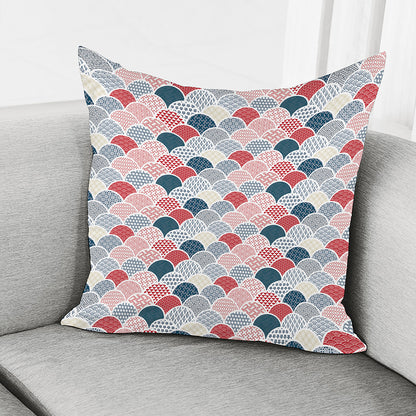 Japanese Geometric Pattern Print Pillow Cover