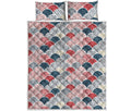 Japanese Geometric Pattern Print Quilt Bed Set