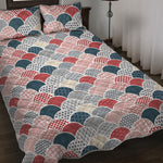 Japanese Geometric Pattern Print Quilt Bed Set