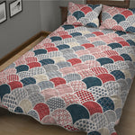 Japanese Geometric Pattern Print Quilt Bed Set