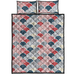 Japanese Geometric Pattern Print Quilt Bed Set