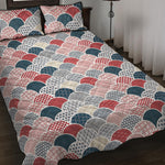 Japanese Geometric Pattern Print Quilt Bed Set