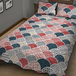 Japanese Geometric Pattern Print Quilt Bed Set