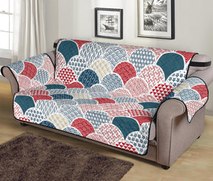 Japanese Geometric Pattern Print Sofa Protector