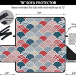 Japanese Geometric Pattern Print Sofa Protector