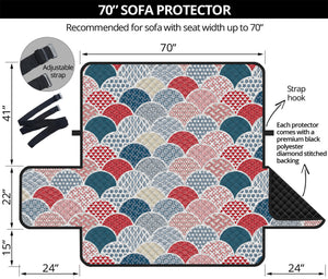 Japanese Geometric Pattern Print Sofa Protector