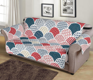 Japanese Geometric Pattern Print Sofa Protector